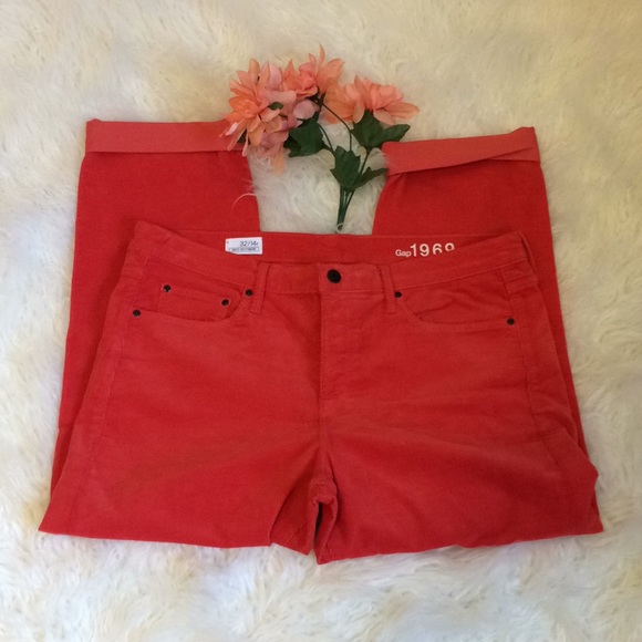 GAP Pants - GAP 1969 Sexy Boyfriend Cuffed Orange Cords